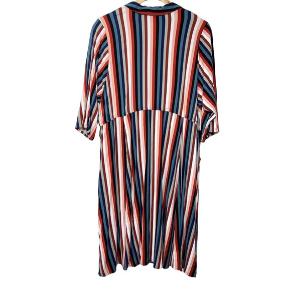 Torrid Button Front Challis Shirt Dress Size 5X Striped Business Casual Office - Picture 8 of 15
